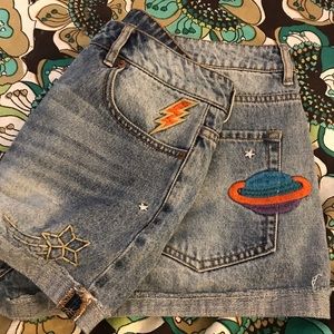 Forever 21 galactic jean festival shorts